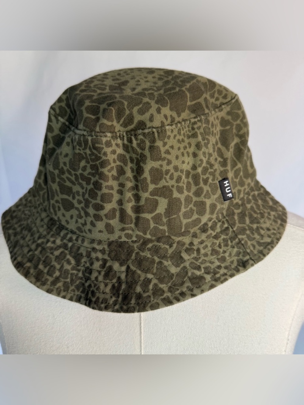 HUF Shell Shock Camo Bucket Hat Olive Green/Black Small/Med